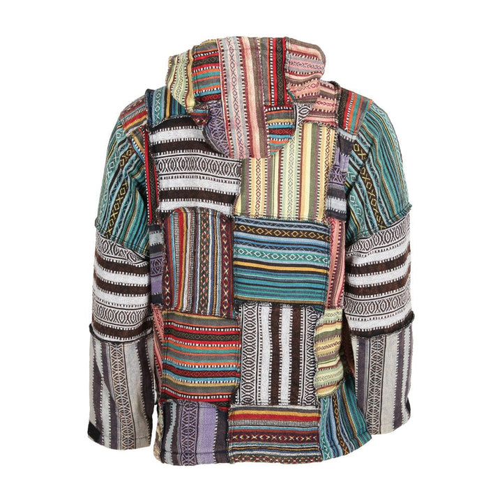 Fleece Lined Gheri Patchwork Hoodie