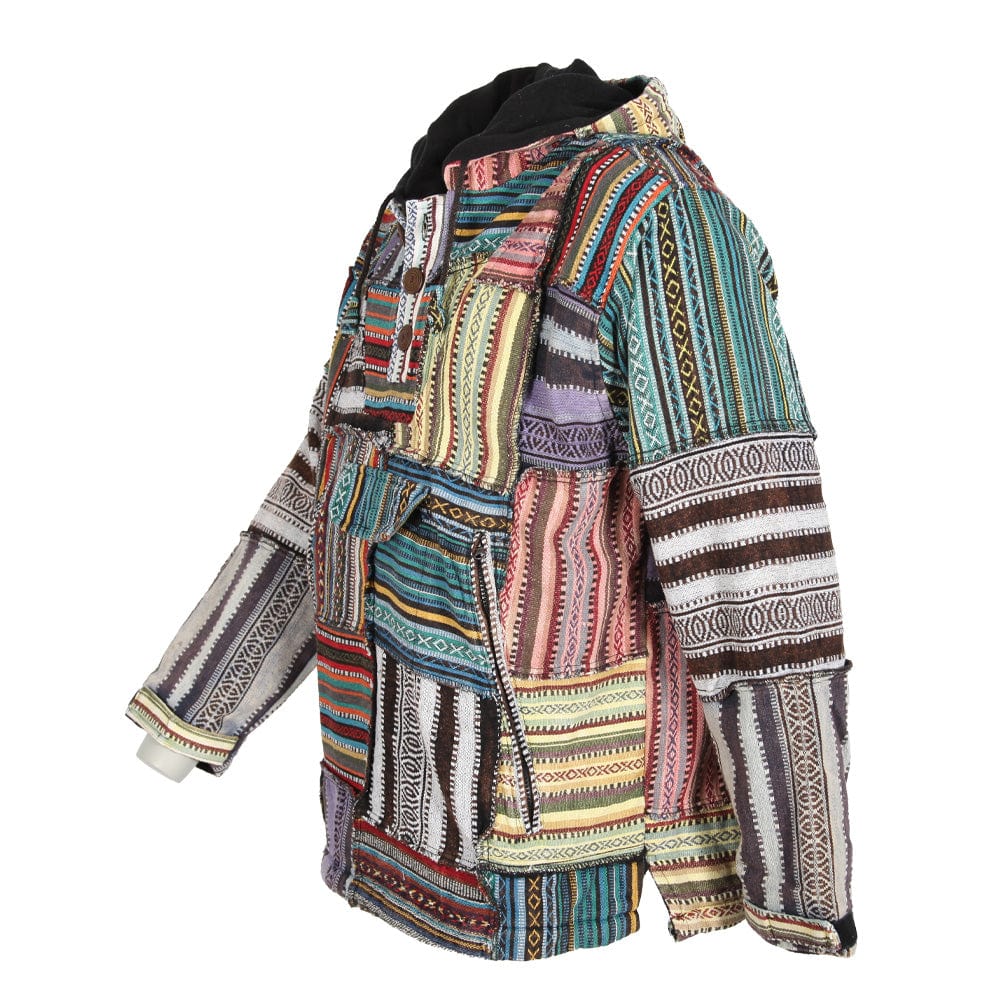 Fleece Lined Gheri Patchwork Hoodie
