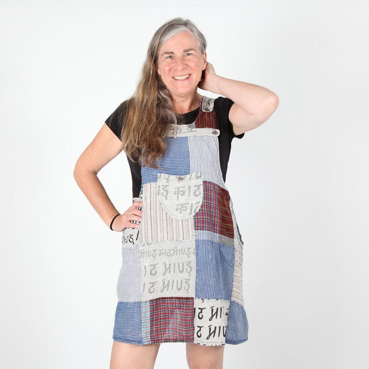 Patchwork Pinafore Dress
