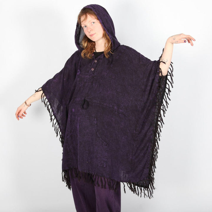 Overdyed Cotton Poncho