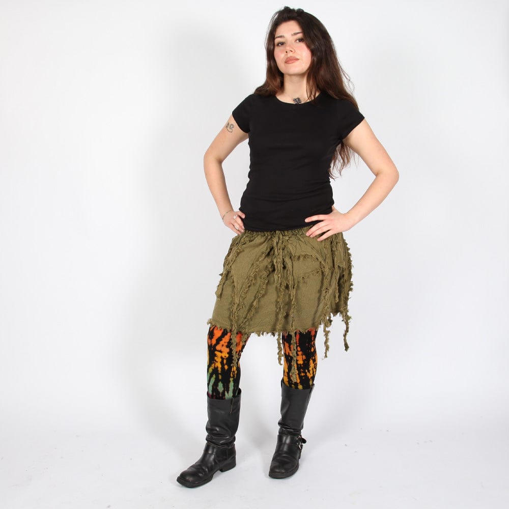 Distressed Layered Mini Skirt