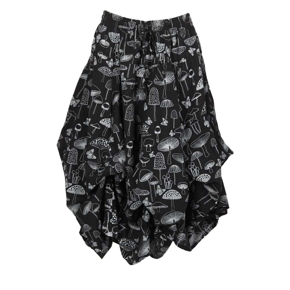 Mushroom Print Ruffle Skirt