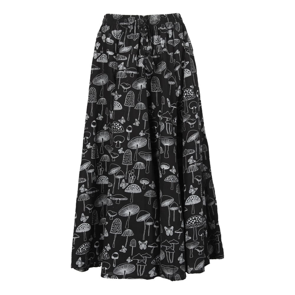 Mushroom Print Ruffle Skirt