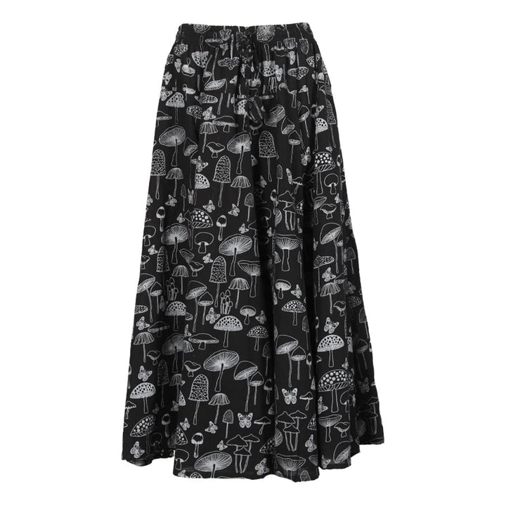 Mushroom Print Ruffle Skirt