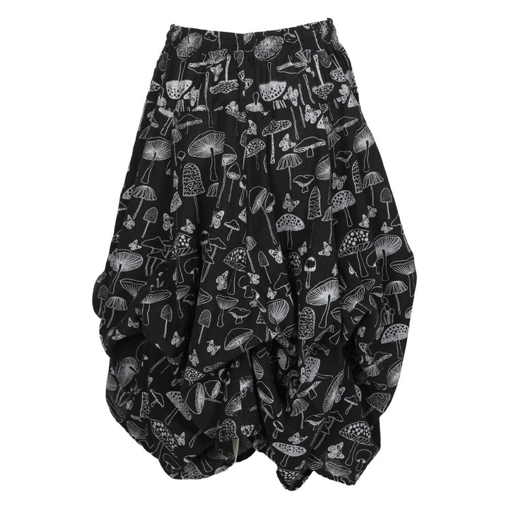 Mushroom Print Ruffle Skirt