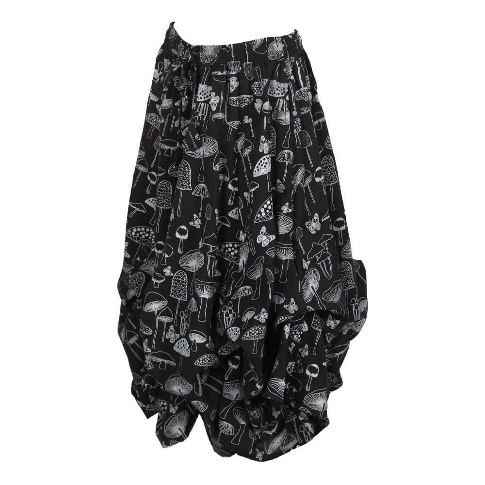 Mushroom Print Ruffle Skirt
