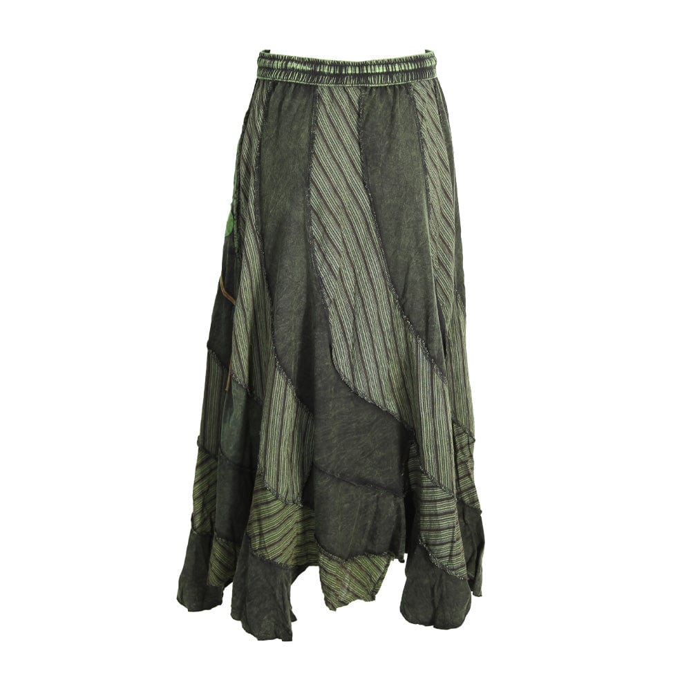 Overdyed Embroidered Hanky Hem Skirt