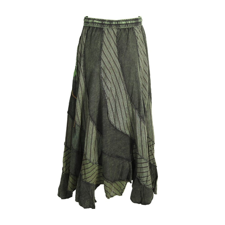 Overdyed Embroidered Hanky Hem Skirt