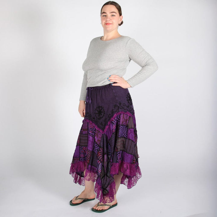 Overdyed Patchwork Hanky Hem Skirt