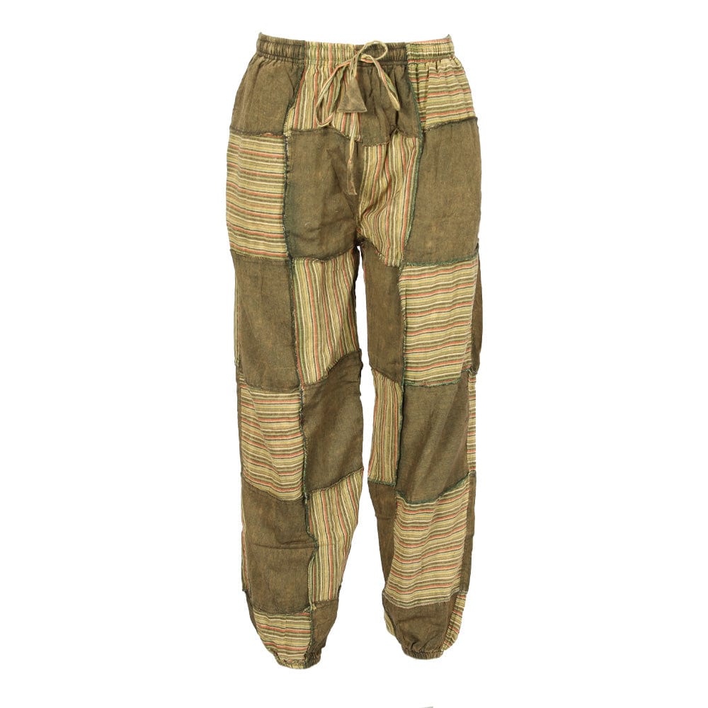 Men's Patch Cotton Jogger Harem Pants