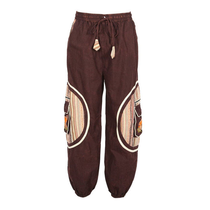 Mushroom Embroidered Cargo Harem Pants
