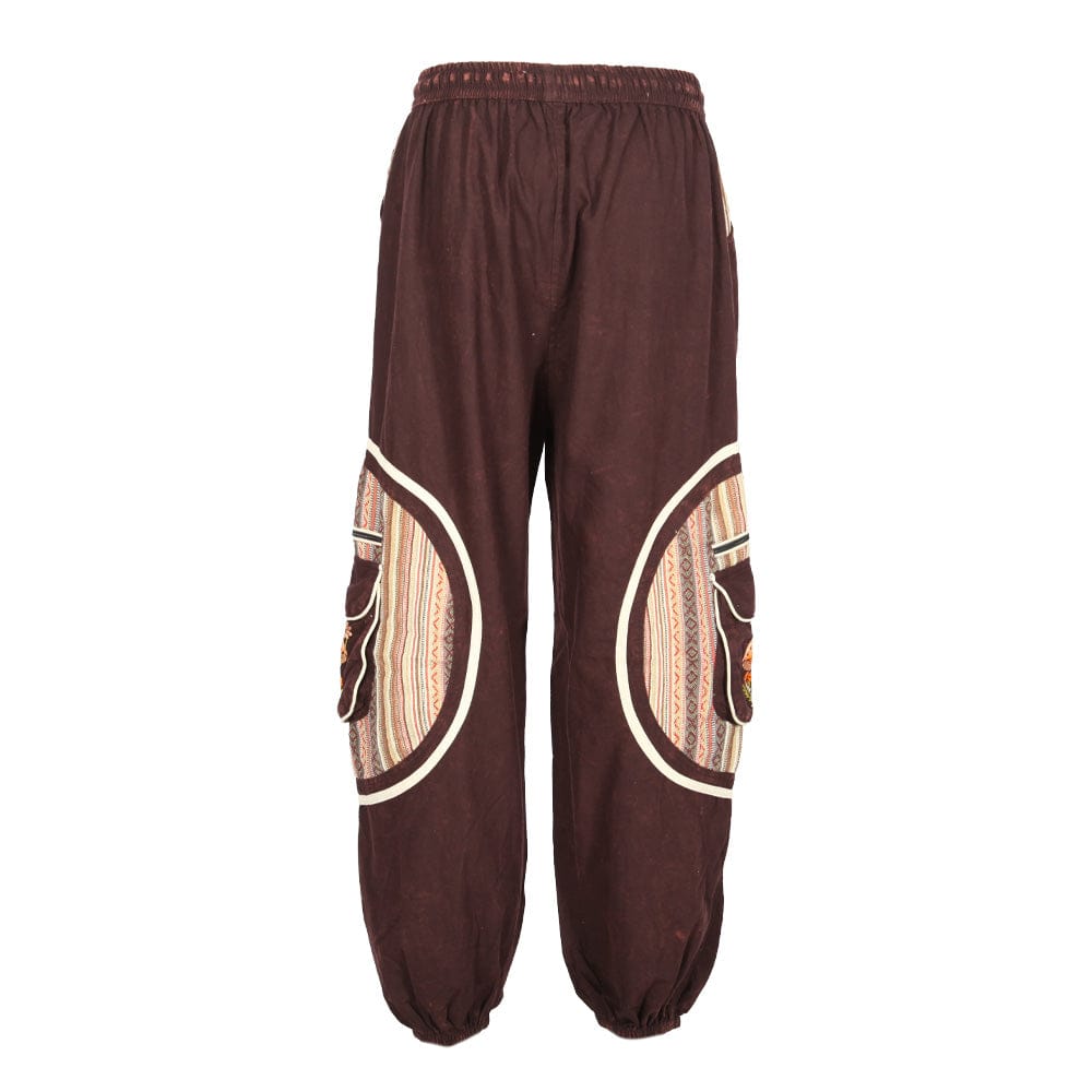Mushroom Embroidered Cargo Harem Pants