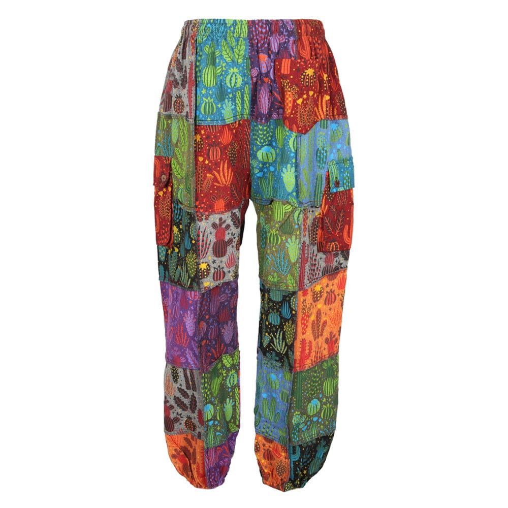 Cactus print patchwork harem pants