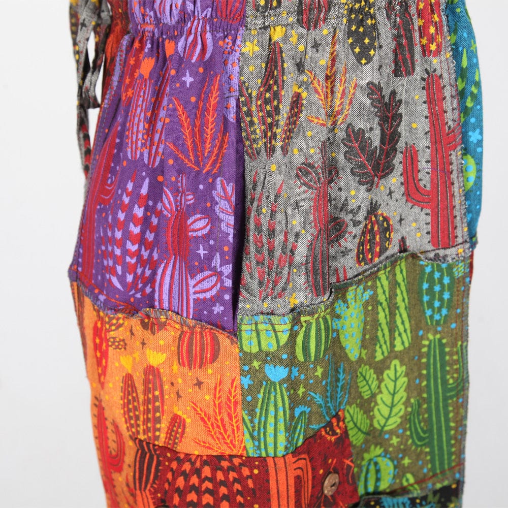 Cactus print patchwork harem pants