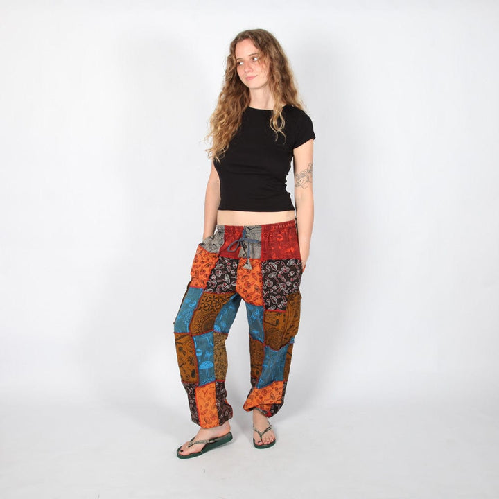 Patchwork Mushroom Cargo Pants