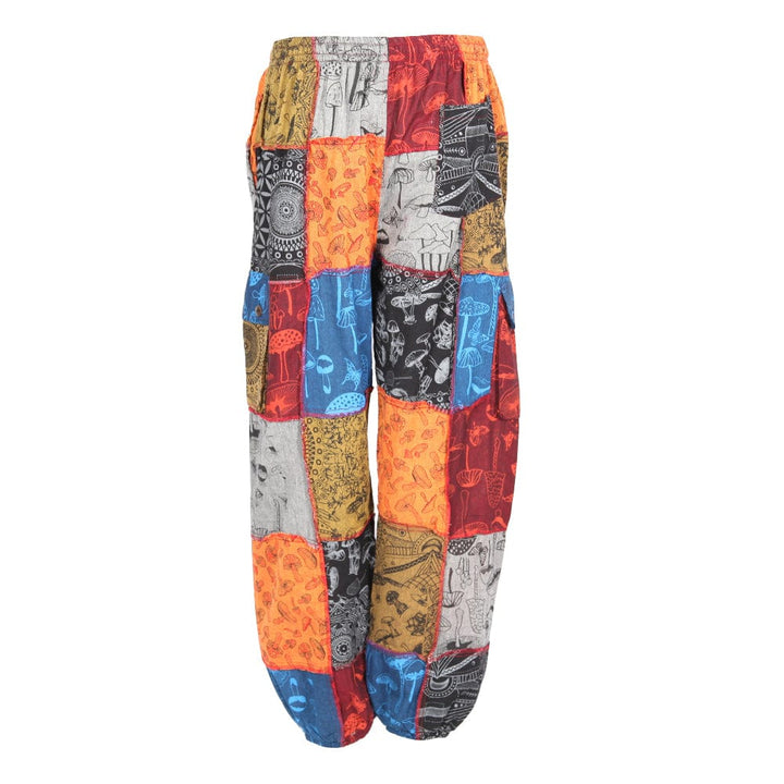Patchwork Mushroom Cargo Pants