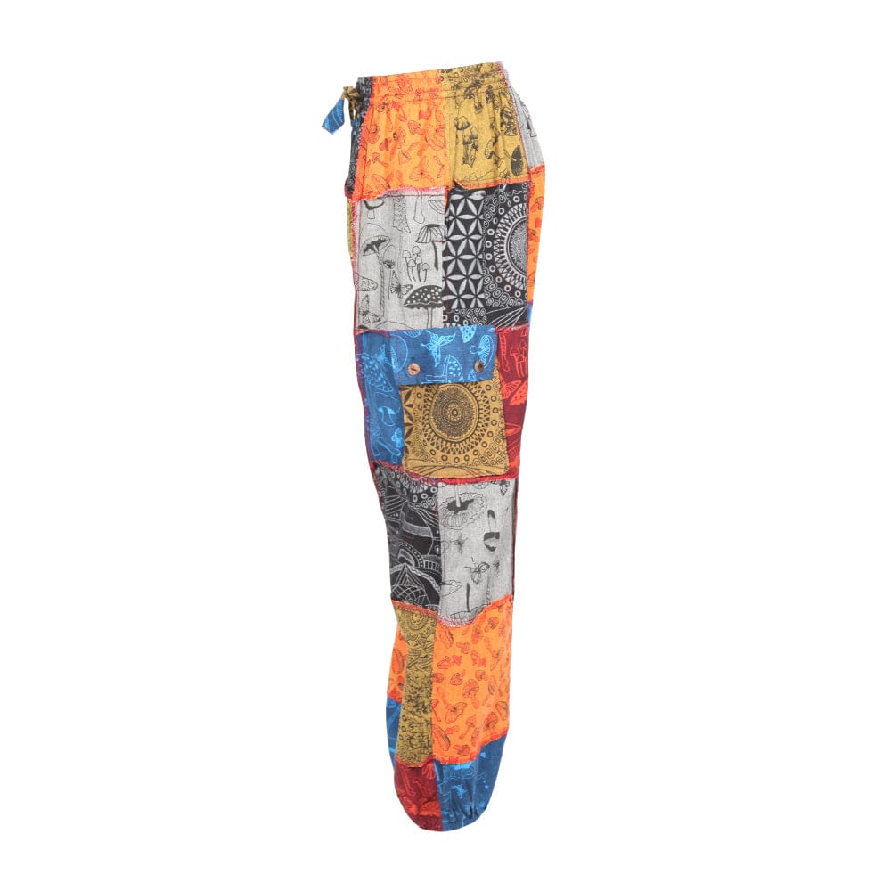 Patchwork Mushroom Cargo Pants