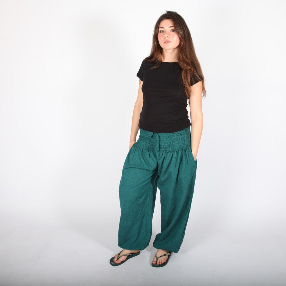 Plain Drop Crotch Harem Pants