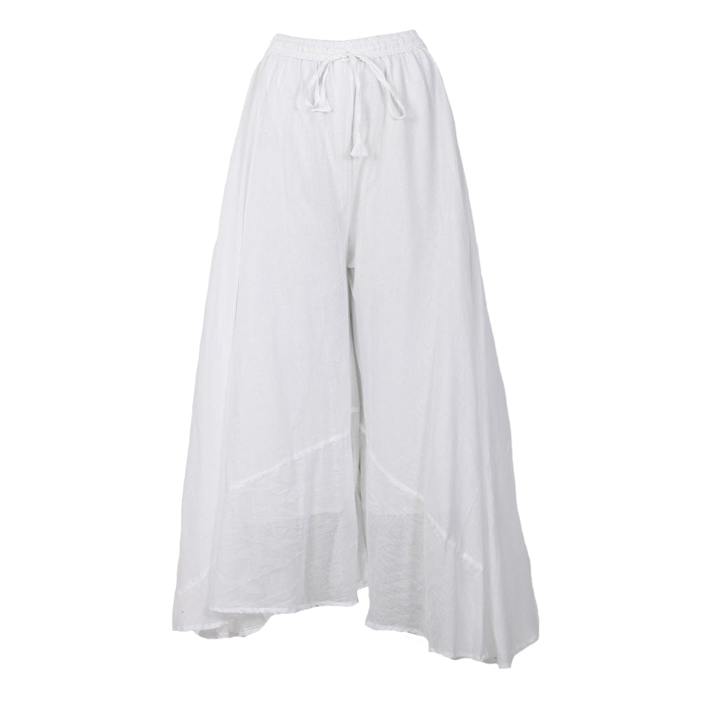 White Floaty Cotton Trousers