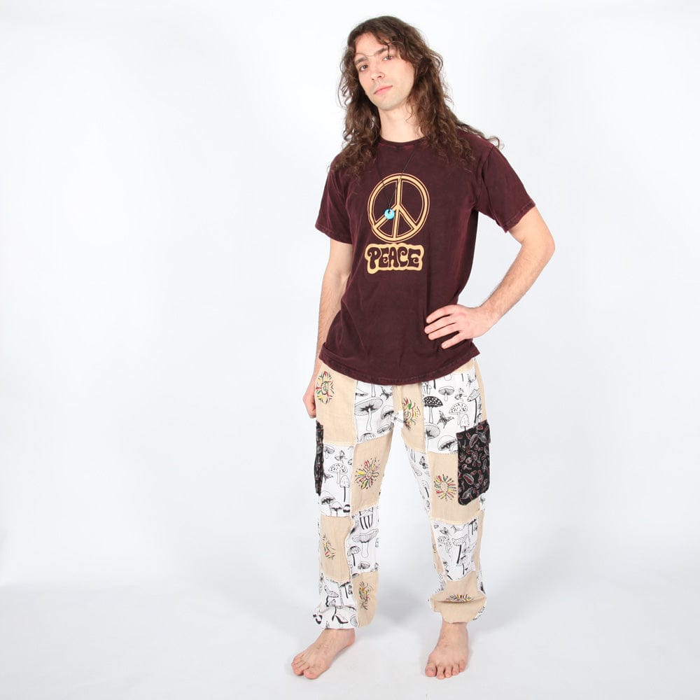 Men's Patchwork Mushroom Cargo Jogger Pants