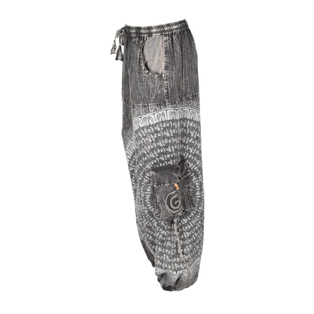 Mandala Print Cargo Harem Pants