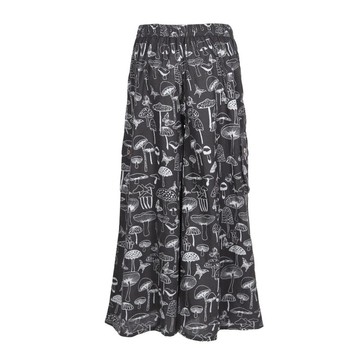 Men's Mushroom Print Wide Leg Cargo Trousers
