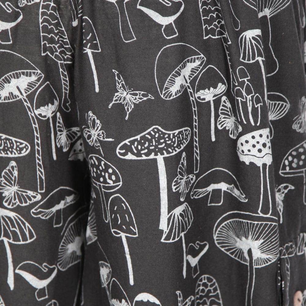 Men's Mushroom Print Wide Leg Cargo Trousers