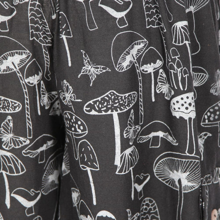 Men's Mushroom Print Wide Leg Cargo Trousers