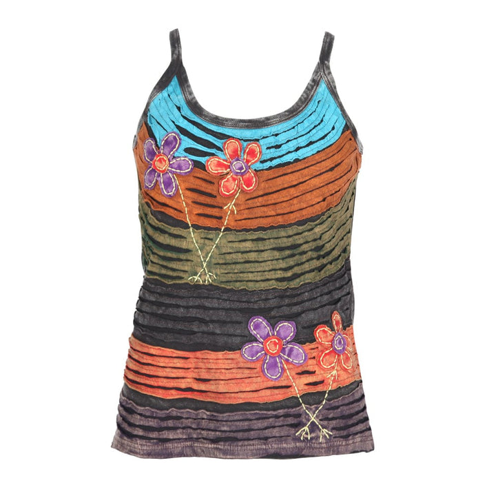 Embroidered Razor Cut Cami Top