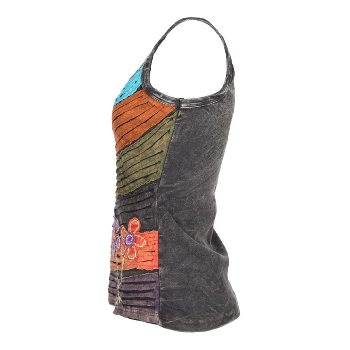 Embroidered Razor Cut Cami Top
