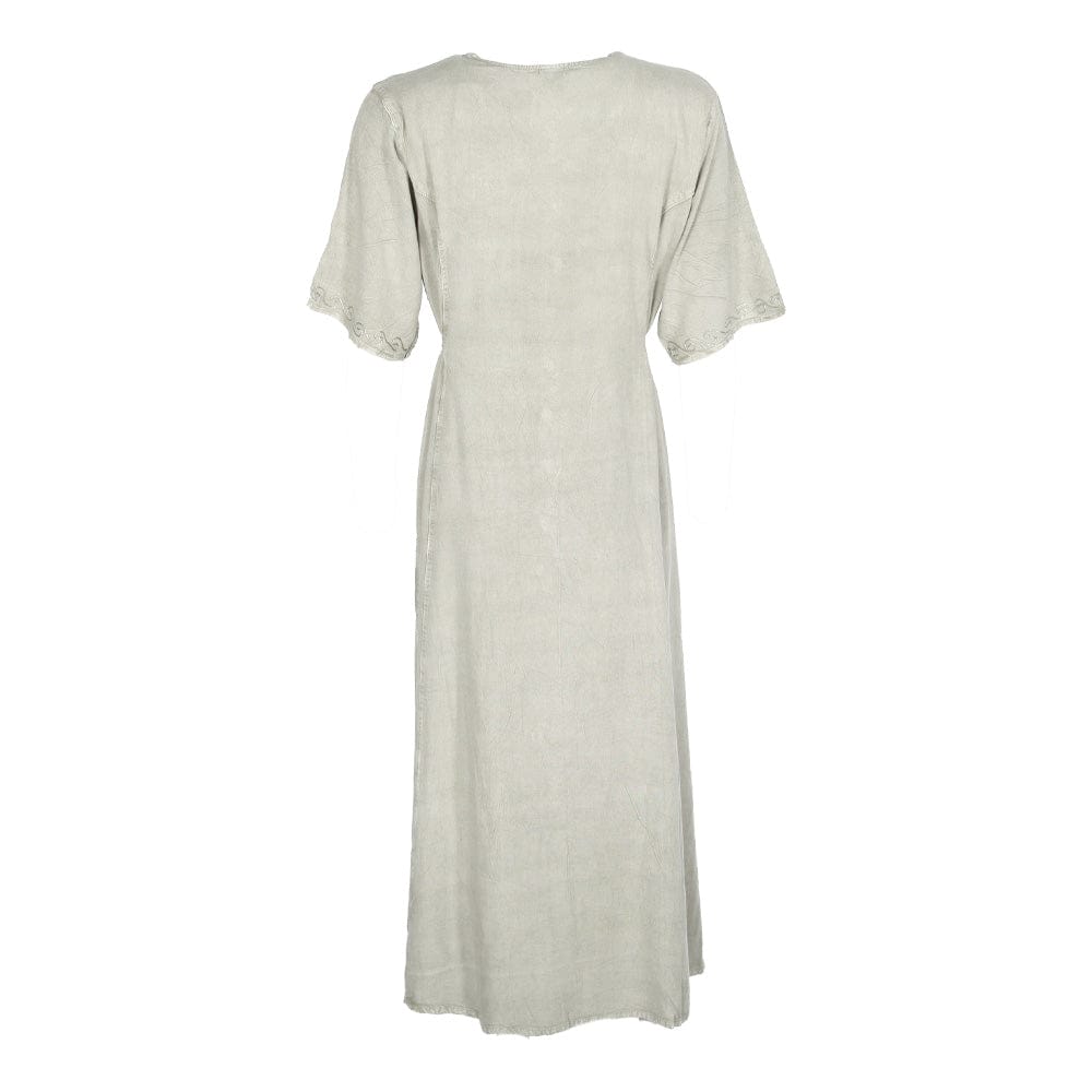 Embroidered Floral Button Through Dress