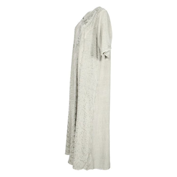 Embroidered Floral Button Through Dress