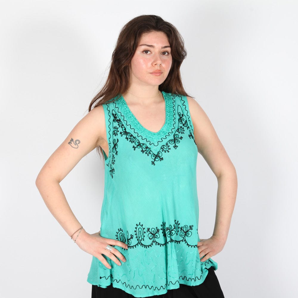 Embroidered Umbrella Vest Top