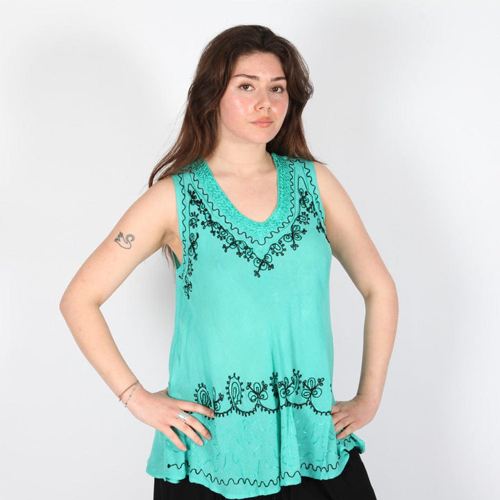 Embroidered Umbrella Vest Top