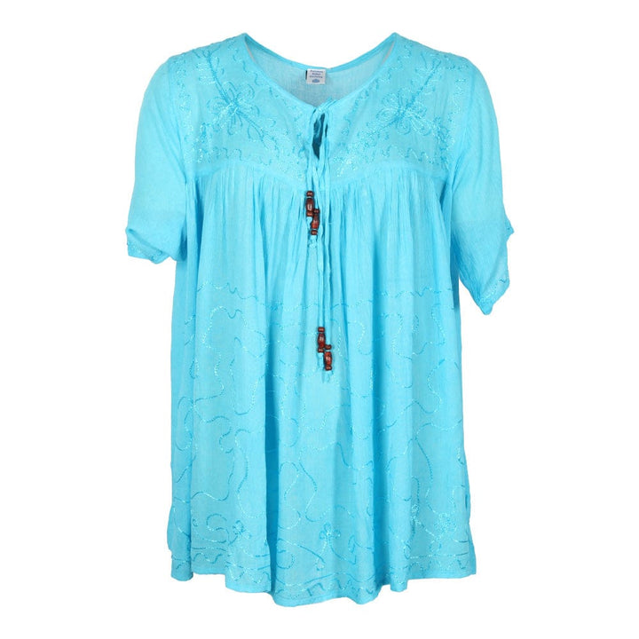 Floaty Embroidered Viscose Blouse