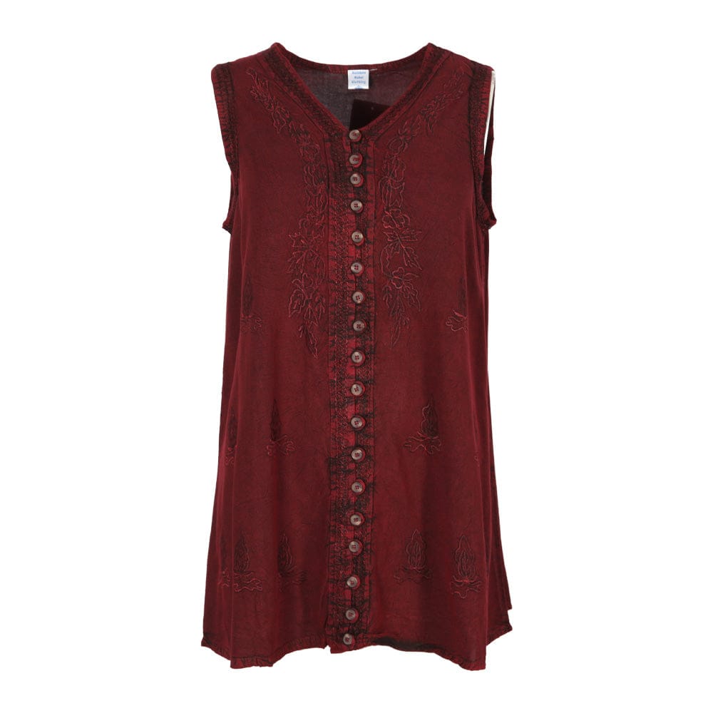 Embroidered Sleeveless Blouse