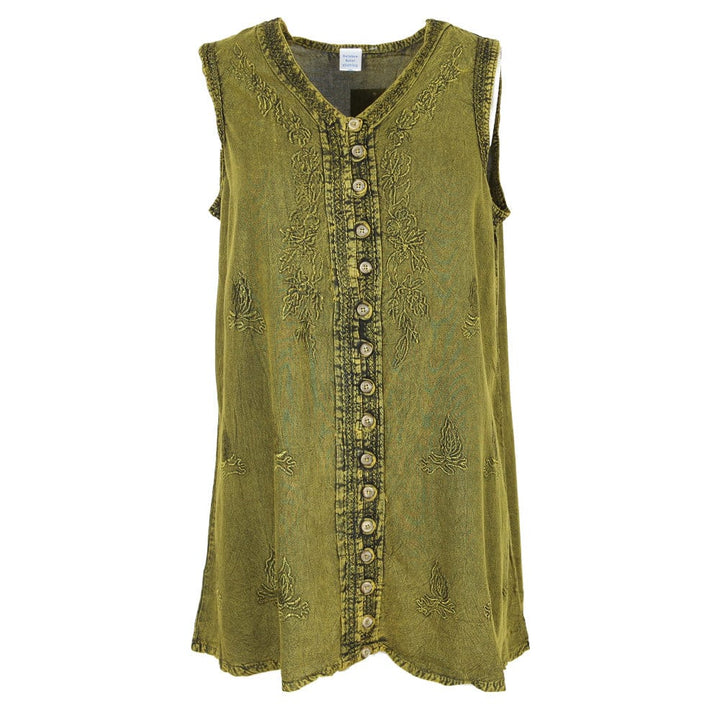 Embroidered Sleeveless Blouse