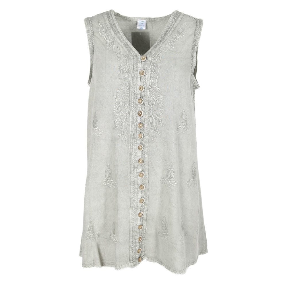 Embroidered Sleeveless Blouse