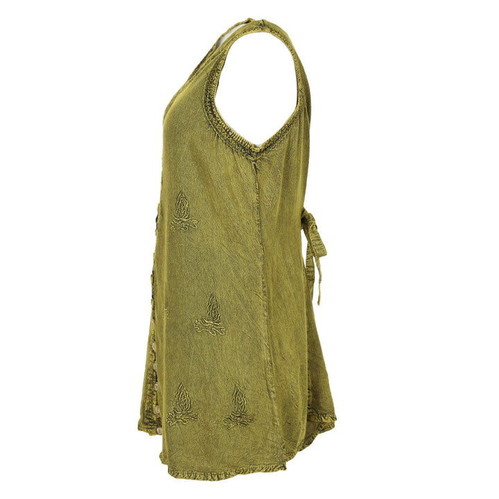 Embroidered Sleeveless Blouse