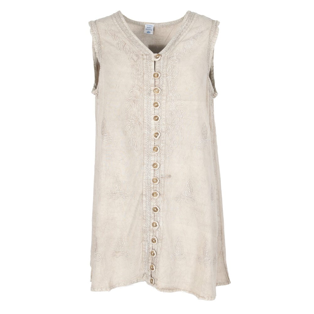 Embroidered Sleeveless Blouse