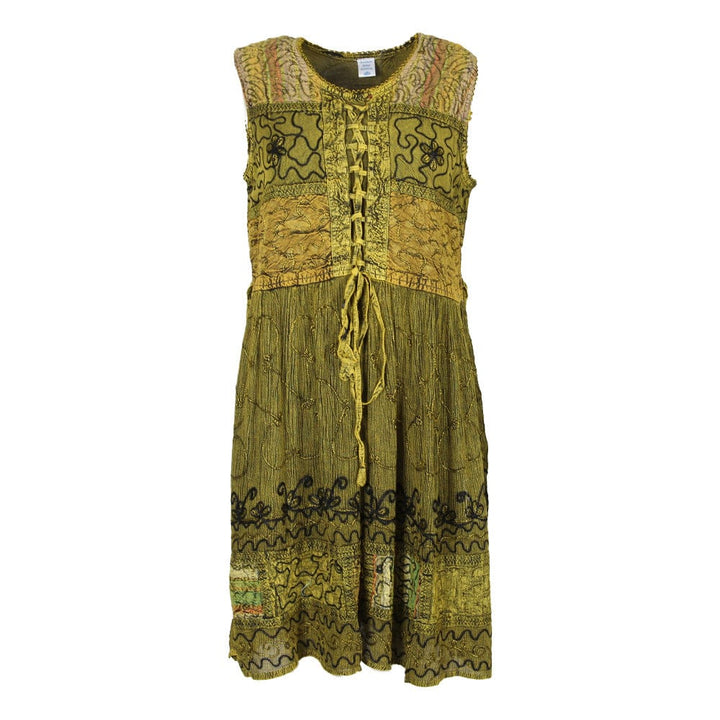 Sleeveless Embroidered Summer Dress