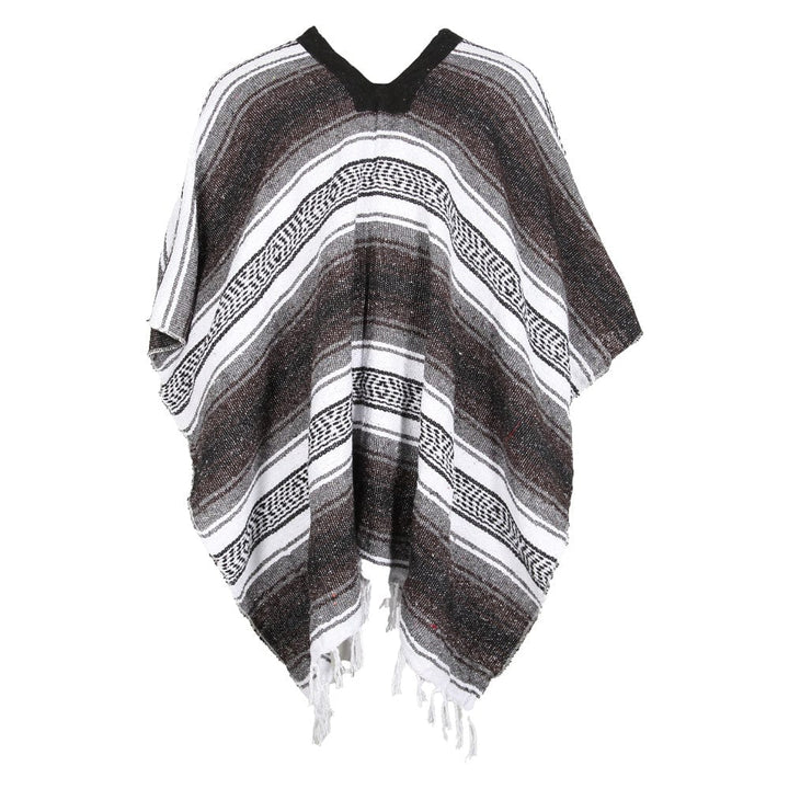 Traditional Style Mexican Blanket Poncho
