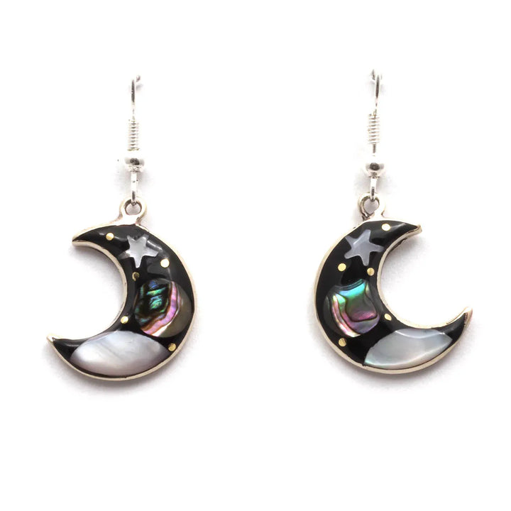 Stellar Crescent Moon Earrings