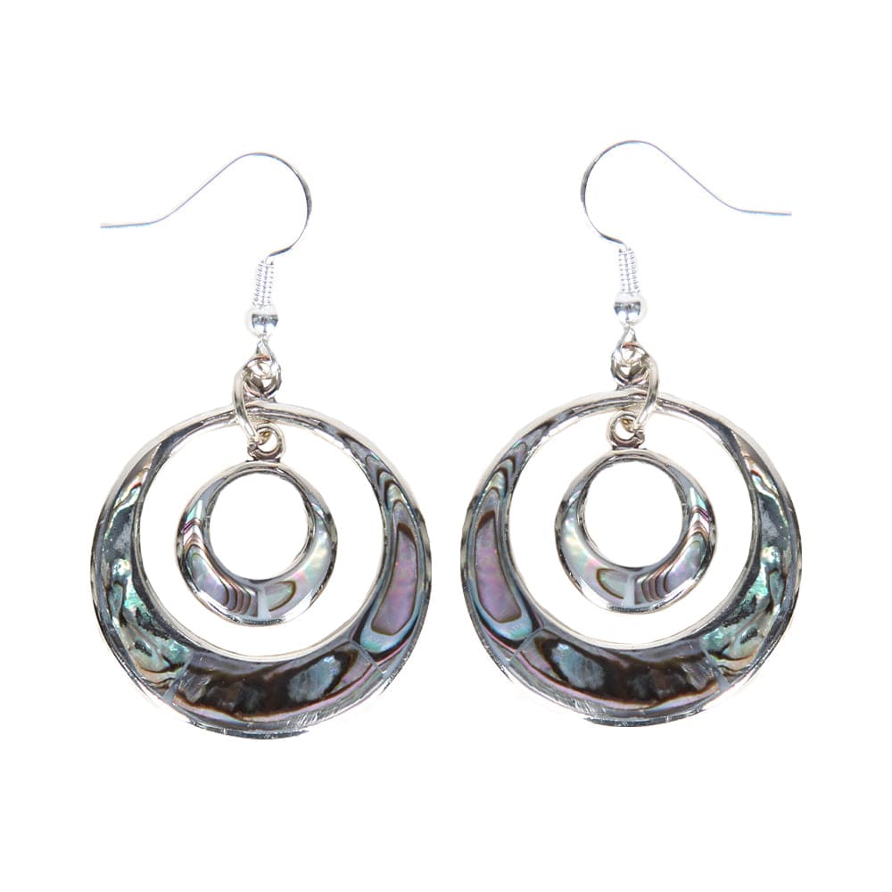 Abalone Shell Circle Earrings