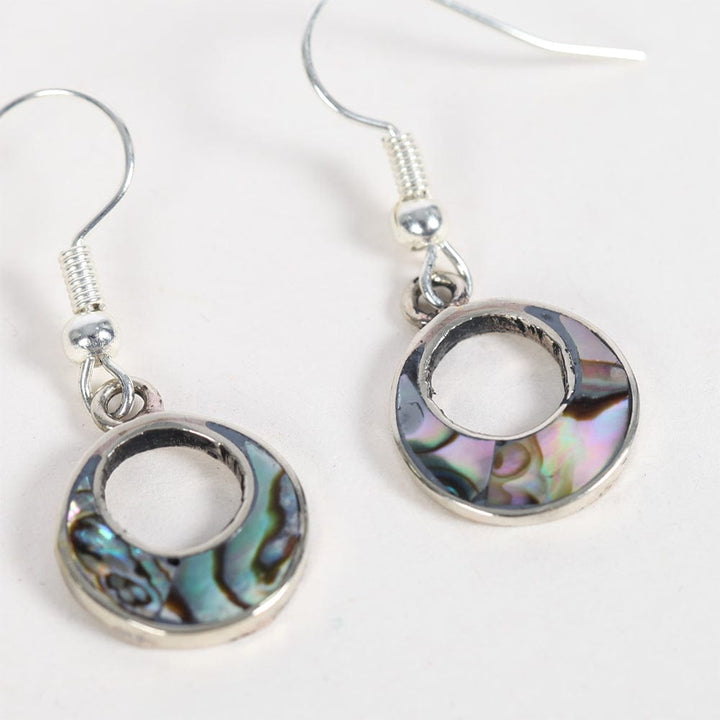 Mini Abalone Shell Hoop Earrings