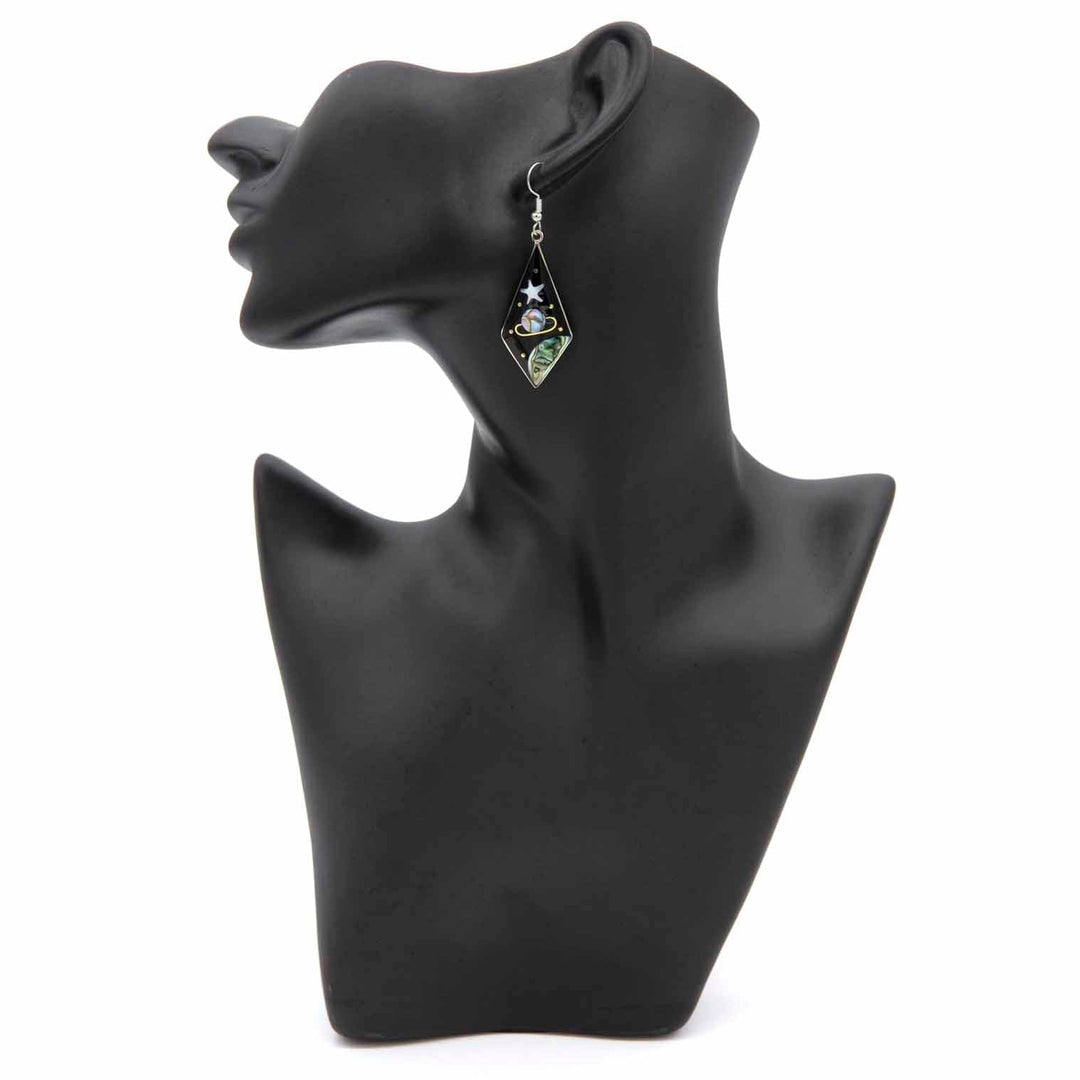Saturno Diamond Abalone Earrings