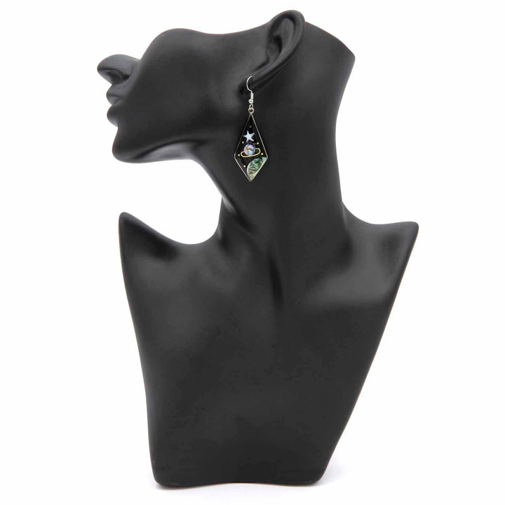 Saturno Diamond Abalone Earrings
