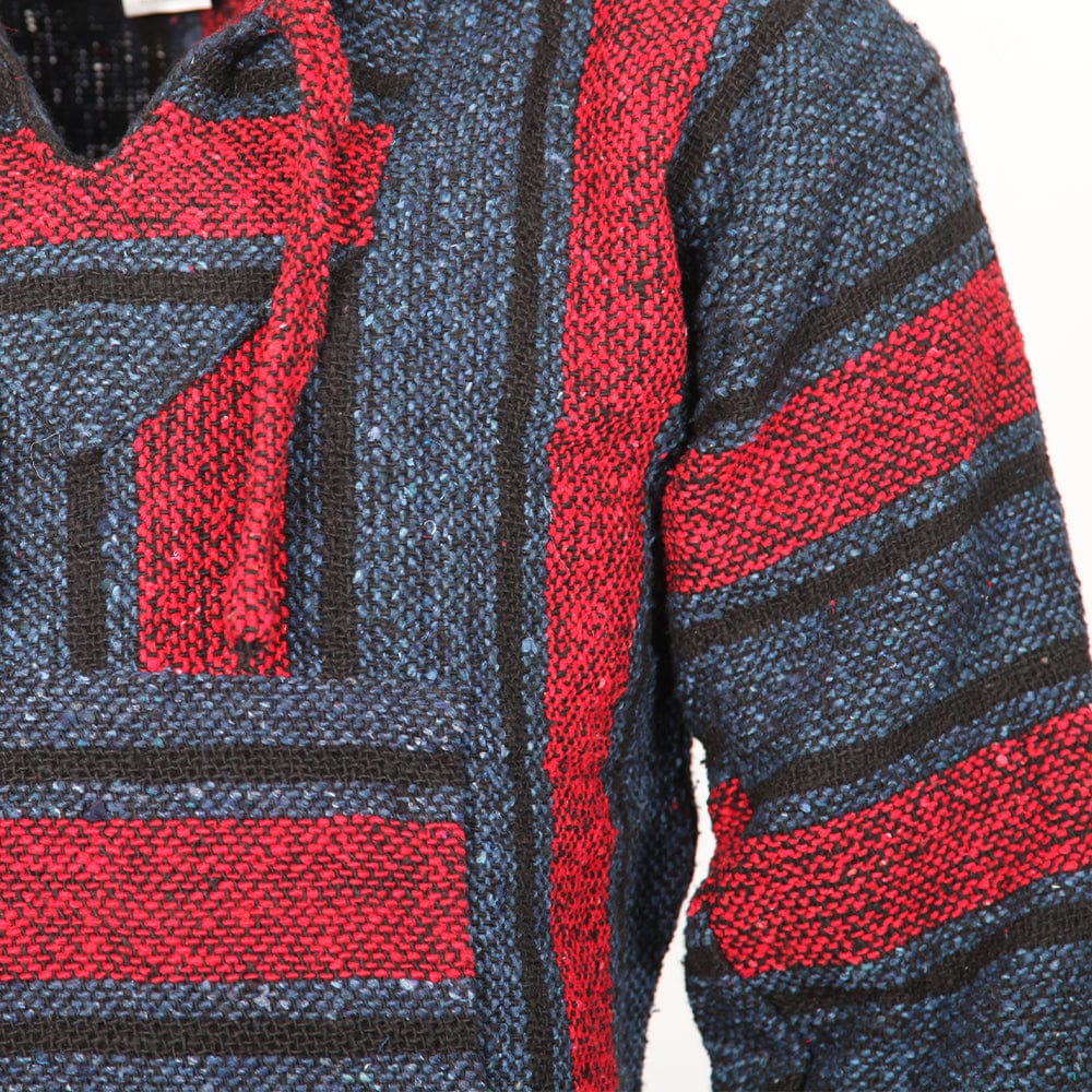 Men's Red and Blue Baja Hoodie