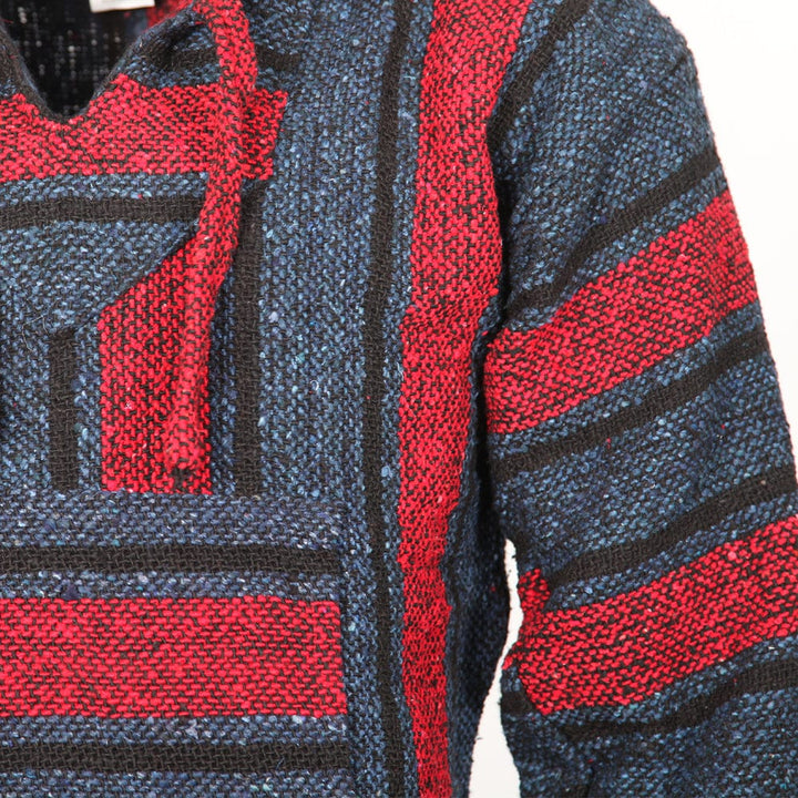 Men's Red and Blue Baja Hoodie