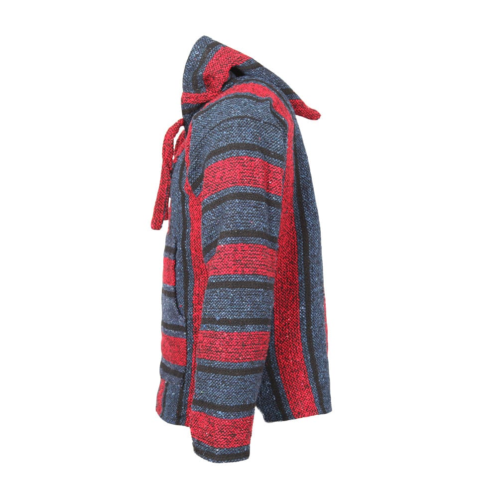 Men's Red and Blue Baja Hoodie